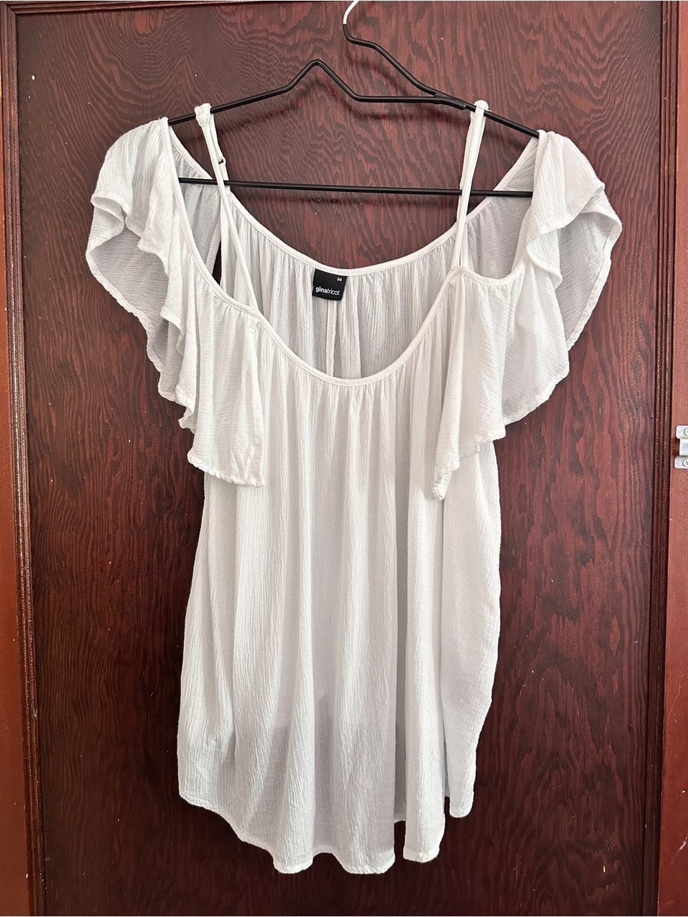 A New Day White Off-Shoulder Ruffle Camisole